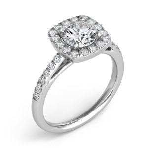 White Gold Halo Engagement Ring White Gold Halo Engagement Ring