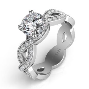 White Gold Pave Engagement Ring White Gold Pave Engagement Ring