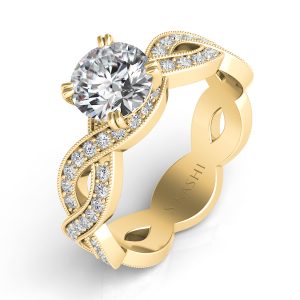 Yellow Gold Pave Engagement Ring Yellow Gold Pave Engagement Ring