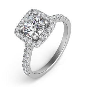 White Gold Halo Engagement Ring White Gold Halo Engagement Ring