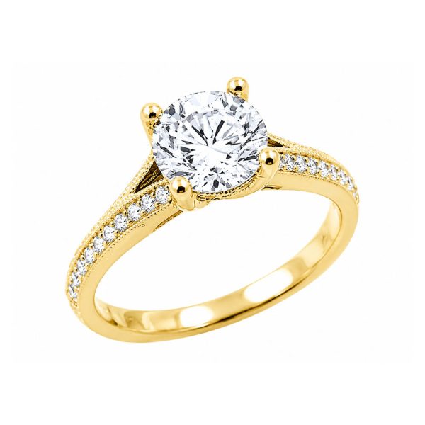 Yellow Gold Pave Engagement Ring