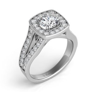 White Gold Halo Ring White Gold Halo Ring