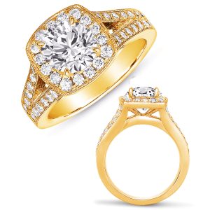 Yellow Gold Halo Ring Yellow Gold Halo Ring
