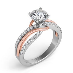 Rose & White Gold Engagement Ring Rose & White Gold Engagement Ring