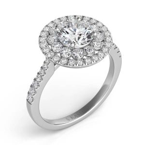 White Gold Halo Engagement Ring White Gold Halo Engagement Ring