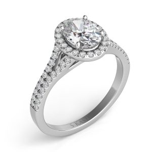 White Gold Halo Engagement Ring White Gold Halo Engagement Ring