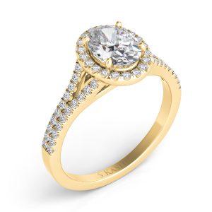 Yellow Gold Halo Engagement Ring Yellow Gold Halo Engagement Ring
