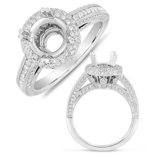 White Gold Halo Engagement Ring White Gold Halo Engagement Ring