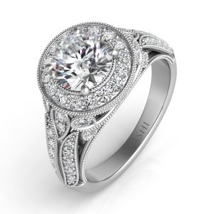 White Gold Halo Engagement Ring White Gold Halo Engagement Ring