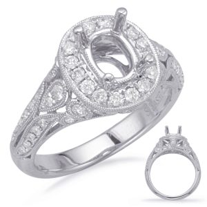 White Gold Halo Engagement Ring White Gold Halo Engagement Ring