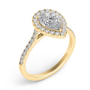 Yellow Gold Halo Engagement Ring Yellow Gold Halo Engagement Ring