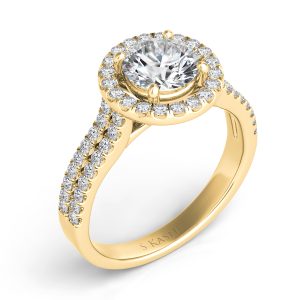 Yellow Gold Halo Engagement Ring Yellow Gold Halo Engagement Ring