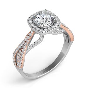 Rose & White Gold Engagement Ring Rose & White Gold Engagement Ring
