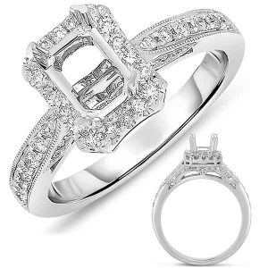 White Gold Halo Engagement Ring White Gold Halo Engagement Ring