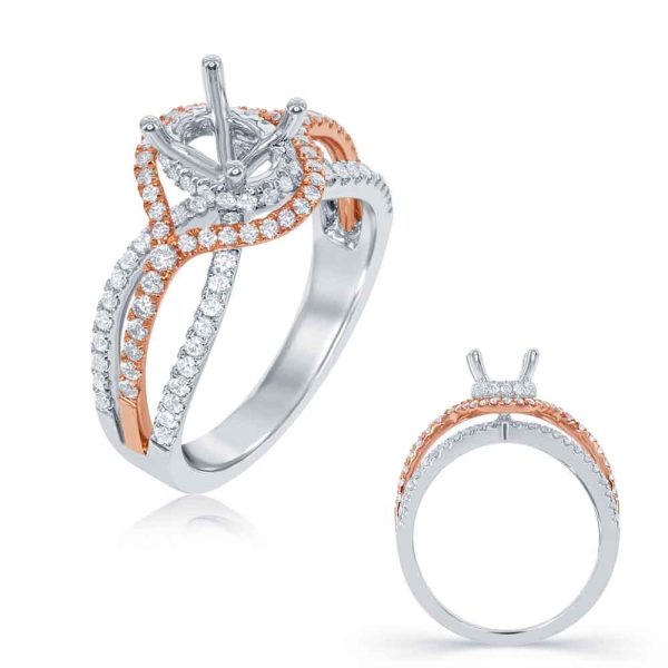 White & Rose Gold Engagement Ring