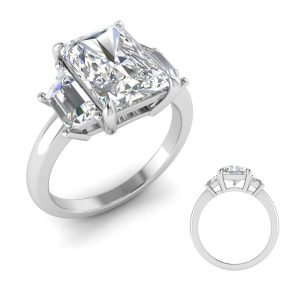 Trapezoid Diamond Engagement Ring