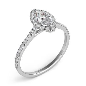 White Gold Halo Engagement Ring White Gold Halo Engagement Ring