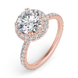 Rose Gold Halo Engagement Ring Rose Gold Halo Engagement Ring