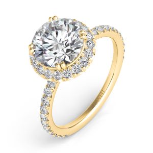Yellow Gold Halo Engagement Ring Yellow Gold Halo Engagement Ring