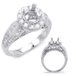 White Gold Halo Engagement Ring White Gold Halo Engagement Ring