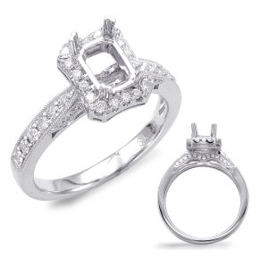 White Gold Halo Engagement Ring White Gold Halo Engagement Ring