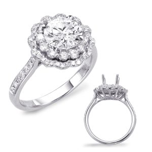 White Gold Halo Engagement Ring White Gold Halo Engagement Ring