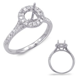 White Gold Halo Engagement Ring White Gold Halo Engagement Ring