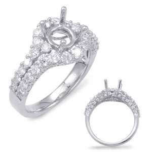 White Gold Halo Engagement Ring White Gold Halo Engagement Ring