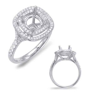 White Gold Halo Engagement Ring White Gold Halo Engagement Ring