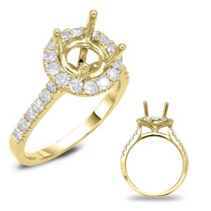 Yellow Gold Halo Engagement Ring Yellow Gold Halo Engagement Ring