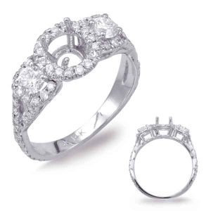 White Gold Halo Engagement Ring White Gold Halo Engagement Ring