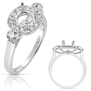 White Gold Halo Engagement Ring White Gold Halo Engagement Ring