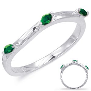 White Gold Emerald Matching Band