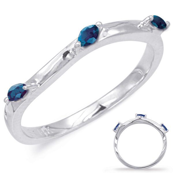 14KW Sapphire Wedding Band