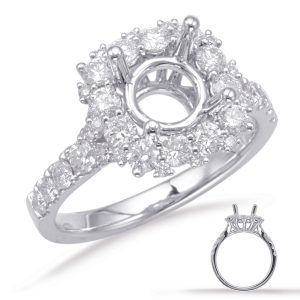White Gold Halo Engagement Ring White Gold Halo Engagement Ring