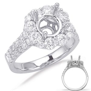 White Gold Halo Engagement Ring White Gold Halo Engagement Ring