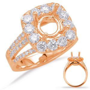 Rose Gold Halo Engagement Ring Rose Gold Halo Engagement Ring