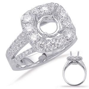 White Gold Halo Engagement Ring White Gold Halo Engagement Ring