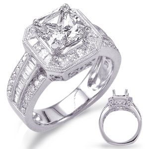 White Gold Halo Engagement Ring White Gold Halo Engagement Ring