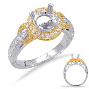 Yellow & White Gold Halo Engagement Yellow & White Gold Halo Engagement