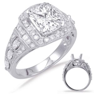 White Gold Halo Engagement Ring White Gold Halo Engagement Ring