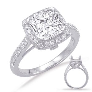 White Gold Halo Engagement Ring White Gold Halo Engagement Ring