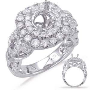 White Gold Halo Engagement Ring White Gold Halo Engagement Ring