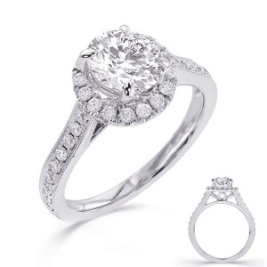 White Gold Halo Engagement Ring White Gold Halo Engagement Ring