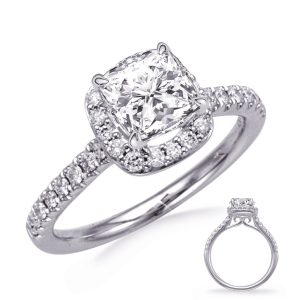 White Gold Halo Engagement Ring White Gold Halo Engagement Ring