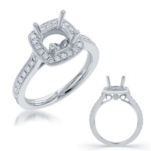 White Gold Halo Engagement Ring White Gold Halo Engagement Ring
