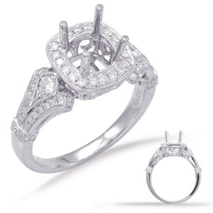 White Gold Halo Engagement Ring White Gold Halo Engagement Ring