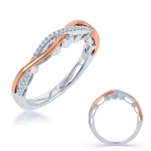 14KRW Round Wedding Band