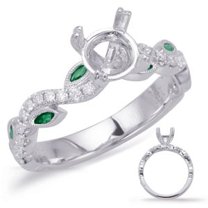 Emerald Diamond Engagement Ring