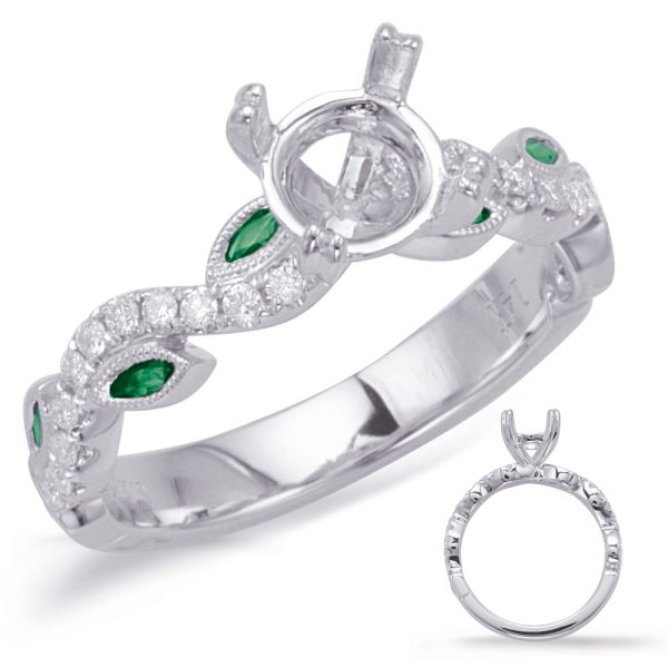Emerald Diamond Engagement Ring